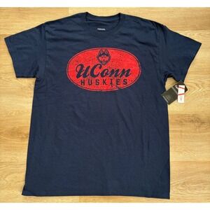 NWT Unisex Captivating UConn Huskies Graphic Tee - Large - Navy Blue
